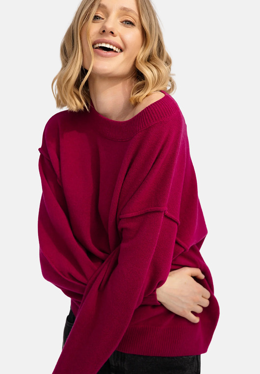 swetry damskie Sweter Cashmere Hug Ciemny Róż