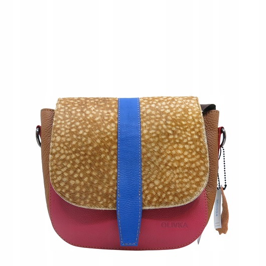 torby na ramię Torebka damska klasyczna skórzana regulowany pasek klapka wzór OLIVKA