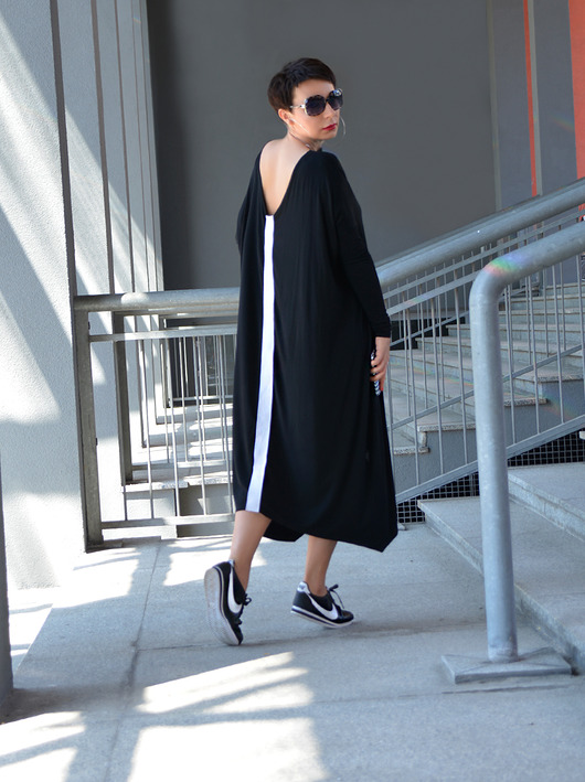 NOWE TUNIKA MAXI BLACK Oversize momo fashion