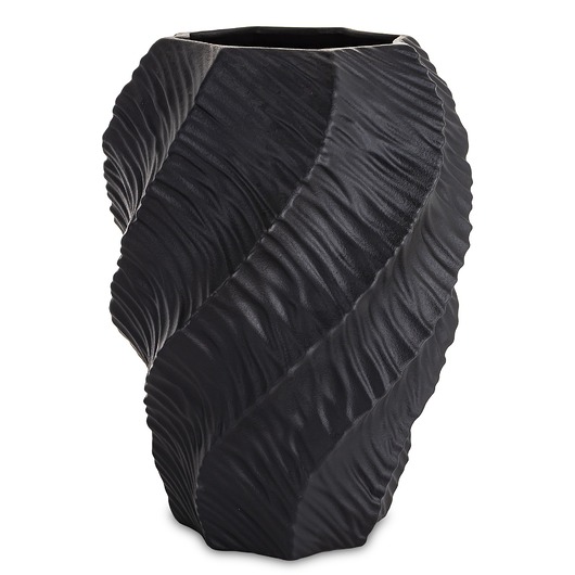 wazony Wazon porcelanowy 35,5x17x12 cm TWISTER czarny