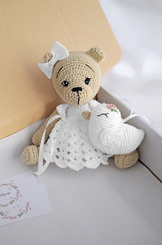 przytulanki dla niemowląt i dzieci Śpioch w dzierganej sukience