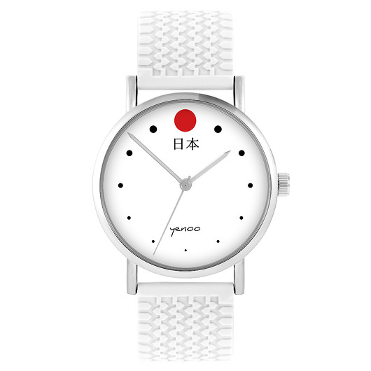 zegarki unisex Zegarek - Japonia - silikonowy, biały
