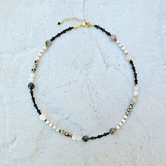 złote naszyjniki Naszyjnik N4  Spinel, moonstone, jaspis