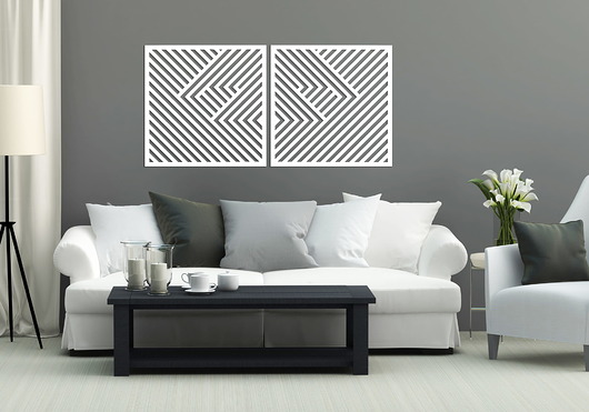 dekoracje - na ścianę 3D DEKORACYJNE PANELE GEOMETRYCZNE, MINIMALISTYCZNA DEKORACJA ŚCIENNA, BIAŁY