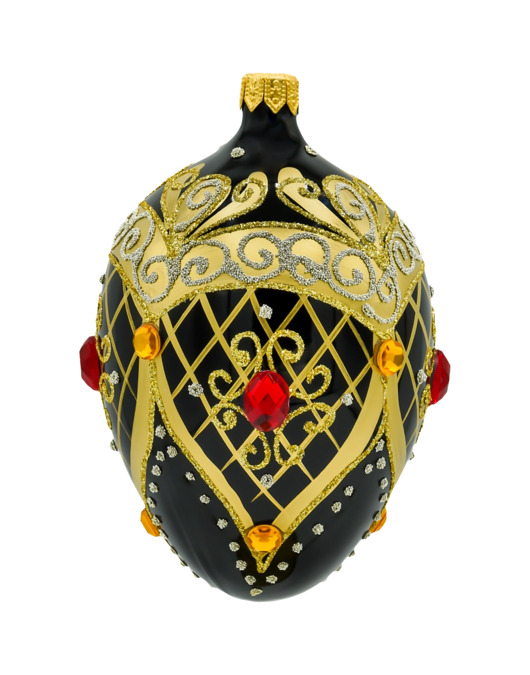 ozdoby choinkowe Bombka choinkowa: Ekskluzywne jajo  Faberge z rubinem: czarne