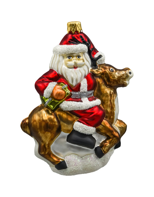 ozdoby choinkowe Bombka choinkowa: Święty Mikołaj na Reniferze