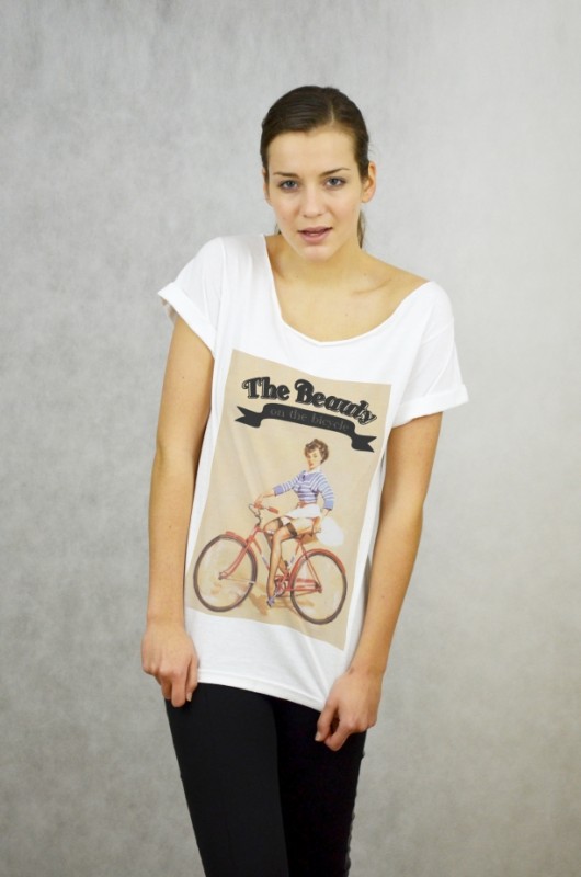BEAUTY - Koszulka Oversize szeroki dekolt T-shir GAU great as You