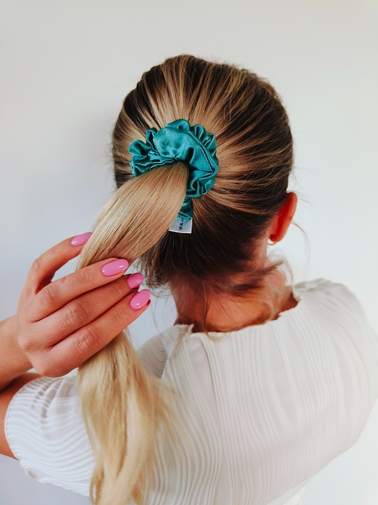 gumki do włosów Gumka jedwabna, scrunchie, frotka sea breeze MIDI