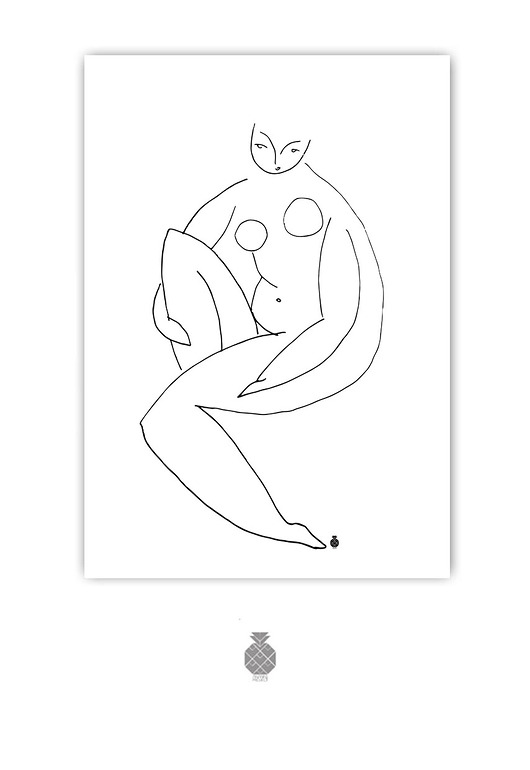 PLAKAT AKT#4  format A3- GRAFIKA, ILUSTRACJA Ananas Project