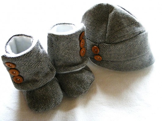 buciki + czapka = jesienny komplet (0-3m) Zuzia Górska