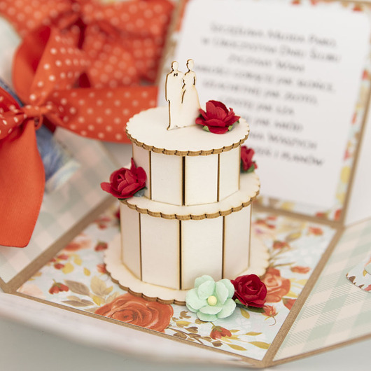 kartki scrapbooking Pamiątka ślubu, exploding box, kartka 3d na wesele cytryny