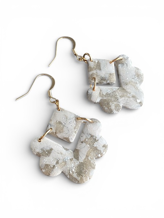 kolczyki z masy plastycznej Kolczyki droga mleczna z gliny polimerowej