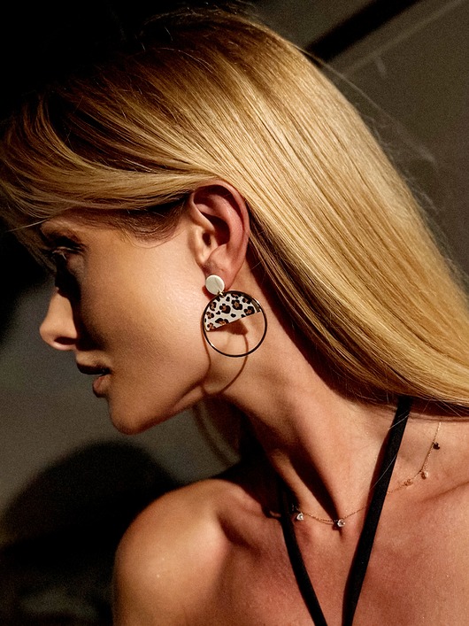 kolczyki z masy plastycznej Kolczyki LUNA panterka