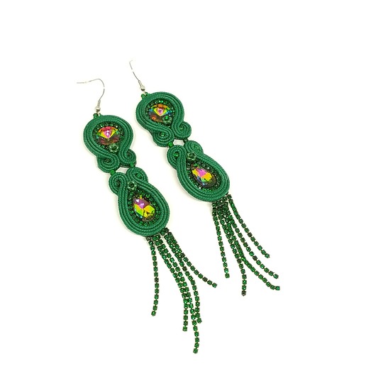 kolczyki soutache Zielone kolczyki sutasz 2 - kolekcja Glamour