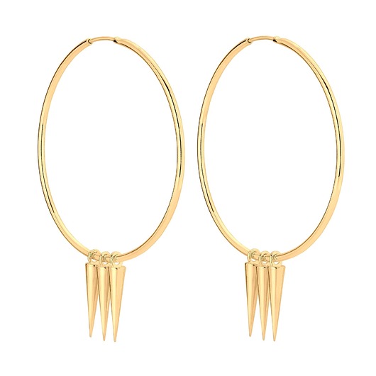 kolczyki srebrne Złote kolczyki duże koła z kłami