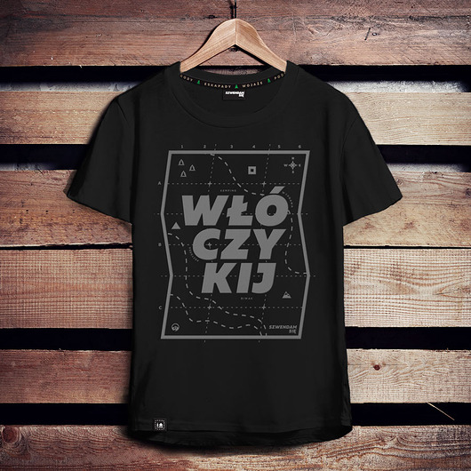 t-shirty męskie Koszulka męska WŁÓCZYKIJ dla podróżnika czarna -