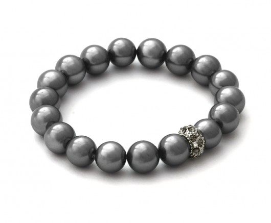 Steel pearl with crystal bead. Lavoga