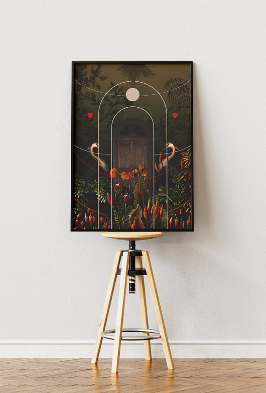 plakaty Plakat Tajemniczy Ogród - Kolaż Fine Art