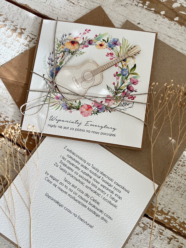 kartki scrapbooking Podziękowanie za współpracę - Kartka ręcznie robiona na emeryturę