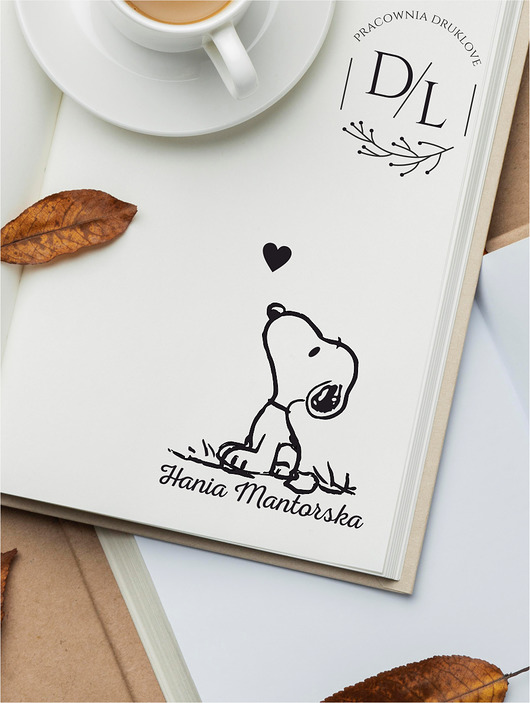 stemple Stempel Ex Libris Exlibris personalizowany Snoopy