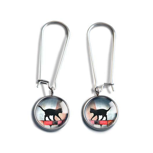 BLACK CAT kolczyki długie muamua design