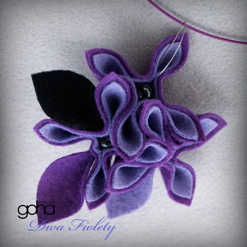 Dwa fiolety- zamówienie dla kl.102638 FlowerFelt Design