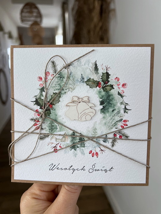 kartki świąteczne Wyjątkowa ręcznie robiona kartka świąteczna na Boże Narodzenie