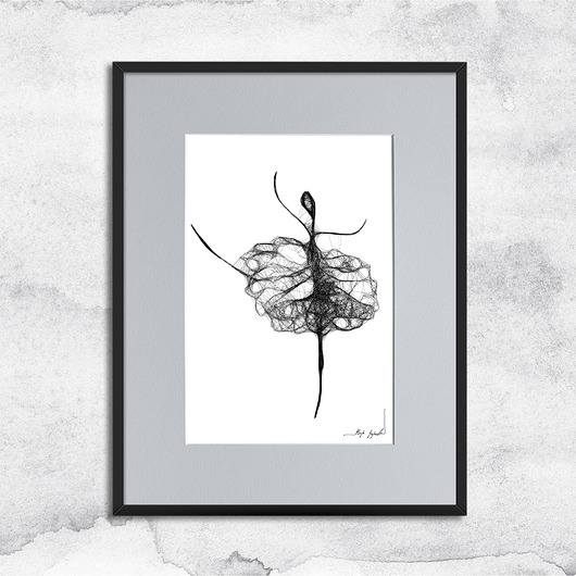 grafiki i ilustracje Oprawiona grafika - Tancerka (nr 63)