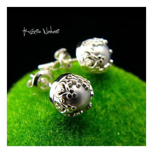 kolczyki z kamieniami Kolczyki Sztyfty Lea - Platynowe Perły Srebro