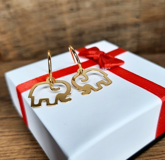 kolczyki pozłacane Kolczyki pozłacane słonik