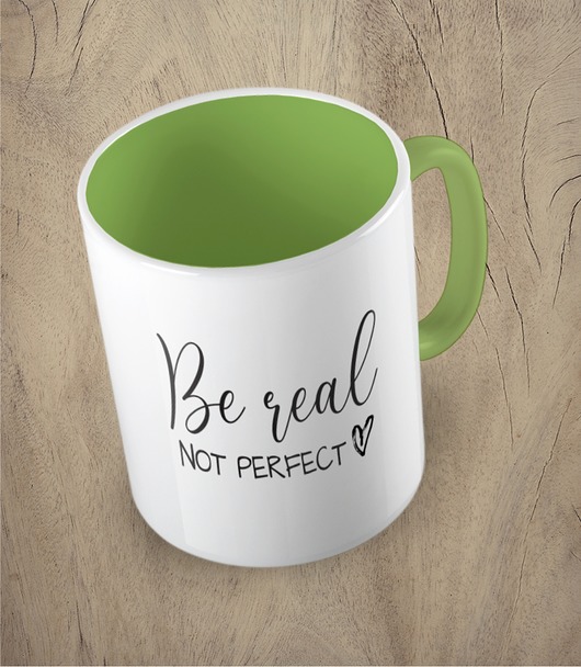 kubki Kolorowy kubek BE REAL NOT PERFECT - mix kolorów