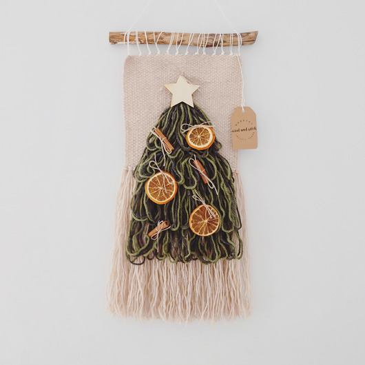 Makatka  Makrama Choinka wool and stick