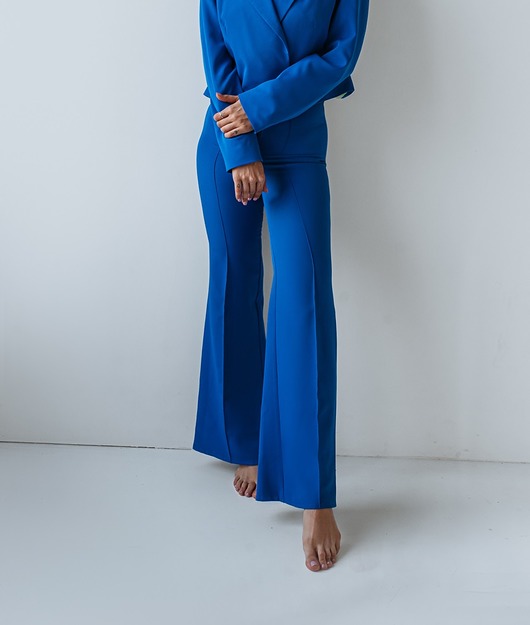 spodnie materiałowe damskie Spodnie ELEGANT INDIGO