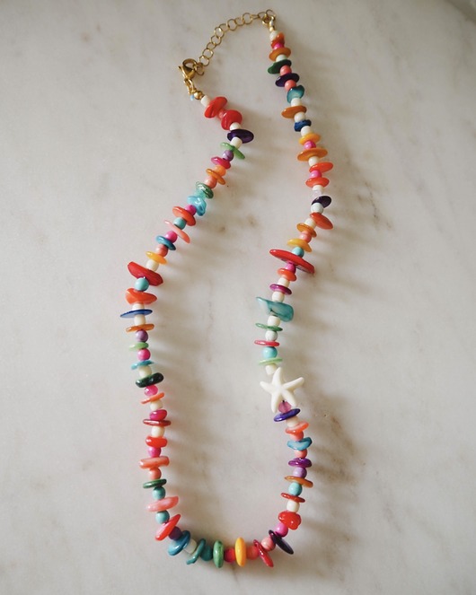 chokery Nieregularny naszyjnik z muszli z rozgwiazdą