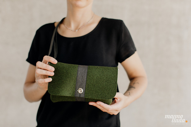 saszetka nerka Marmollada - torebka filcowa nerka LEŚNA+ c