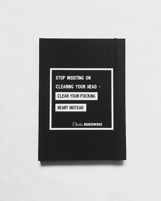 Notatnik z cytatem,Charles Bukowski "Stop..." Golden Lips