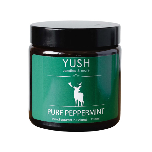 świece zapachowe PURE PEPPERMINT MIĘTA PIEPERZOWA ŚWIECA ETERYCZNA - YUSH - 120ml