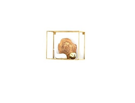 Półka ścienna Cube Gold 40 cm, metaloplastyka Home Design