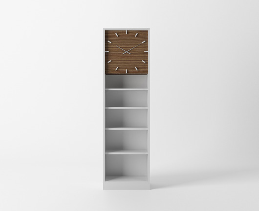 Q CLOCK  zegar podłogowy, stojący z półkami Furia Design