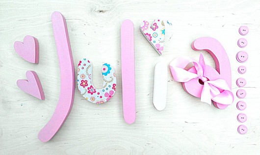 Giga napis na ścianę, wys. 25 cm - róże sklejaki