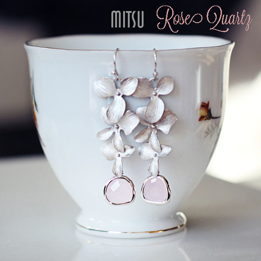 Kolczyki Rose Quartz  Mitsu