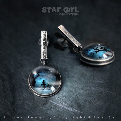 Star Girl Rower/Bocian - srebrne kolczyki Ewa Saj  Silver