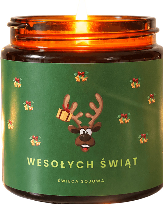 świece zapachowe Świąteczna świeca sojowa Wesołych Świąt