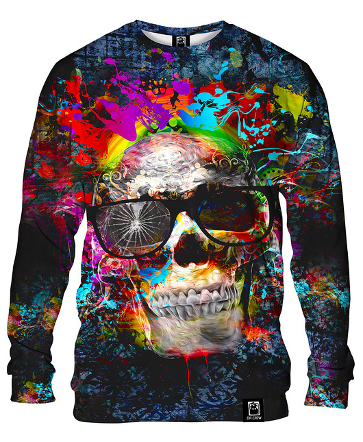 bluzy męskie Bluza Bez Kaptura Męska DR.CROW Creative Skull