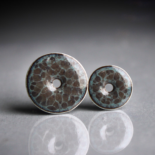 kolczyki ceramiczne DONUTS/stal chirurgiczna/