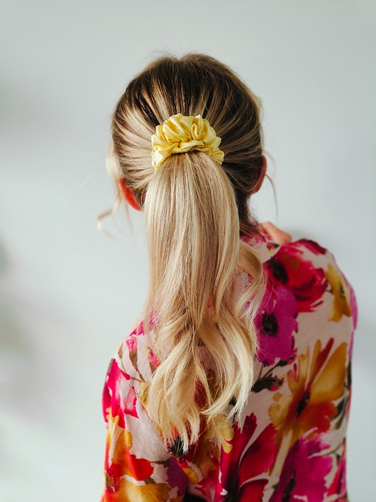 gumki do włosów Gumka jedwabna, scrunchie, frotka sunshine MIDI