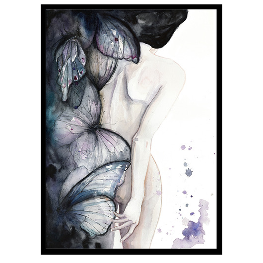 grafiki i ilustracje Akt z motylami, 42x30, A3