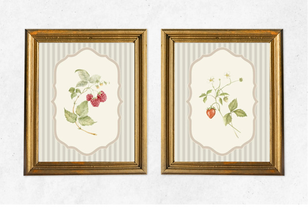 grafiki i ilustracje DWA PLAKATY galeria botaniczne owoce