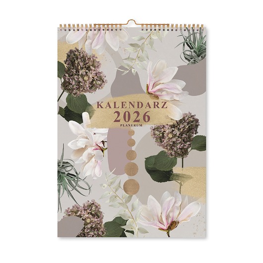 kalendarze i plannery Kalendarz ścienny 2026 na Spirali COLLAGE GARDEN A4 Premium