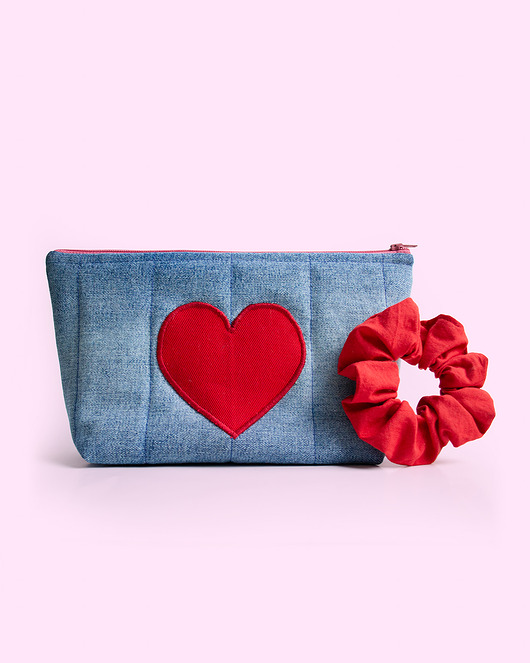 kosmetyczki Walentynkowa kosmetyczka + scrunchie